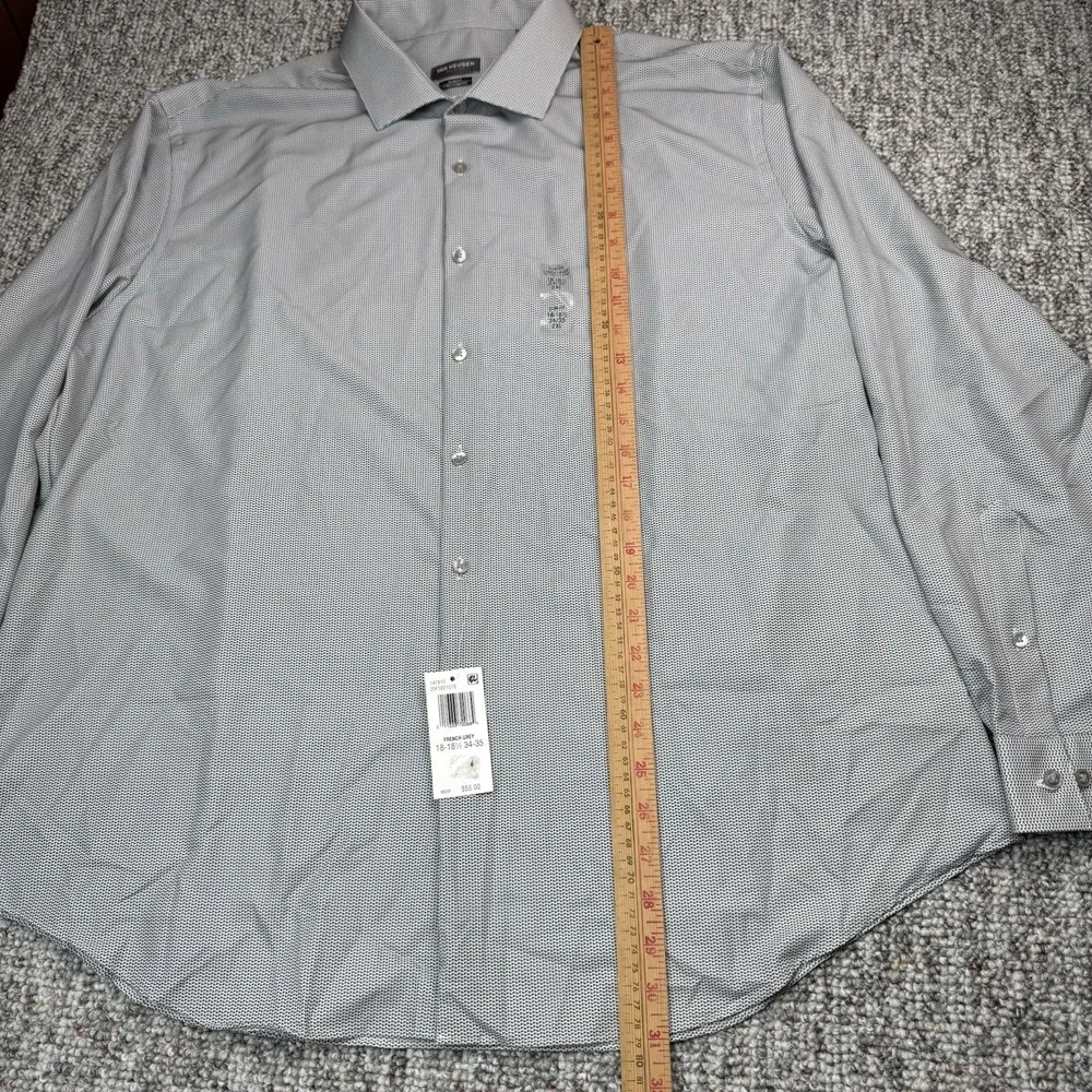 Van Heusen Traveler Dress Shirt Mens 2XL Slim Fit Performance Stretch Gray NWT